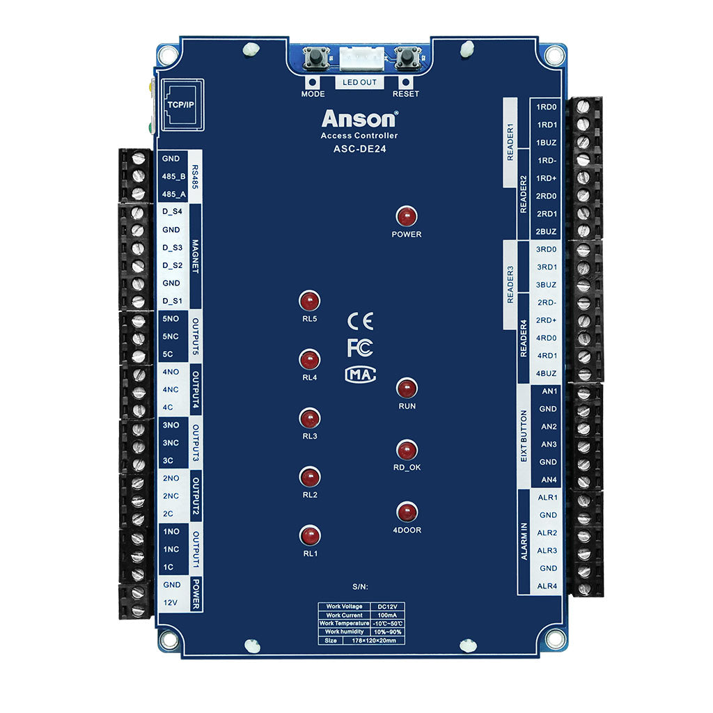 4 Doors Access Control Panel Kit