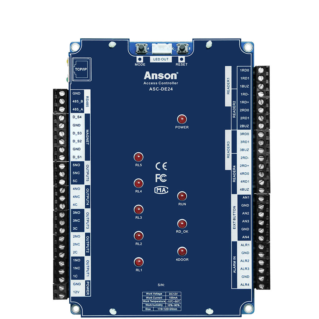 4 Doors Access Control Panel Kit