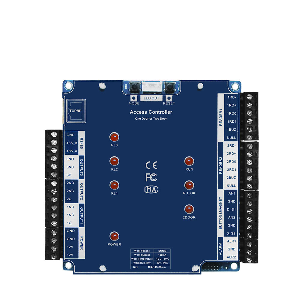 Two Doors Access Control Panel Front View